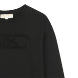 Michael Kors Shirt Girocollo tinta unita con Logo Nero per Bambina R30495 NERO MICHAEL KORS 