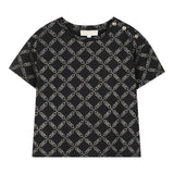 Michael Kors T-Shirt Girocollo tinta unita con Stampe Nero per Bambina R30498 NERO MICHAEL KORS 