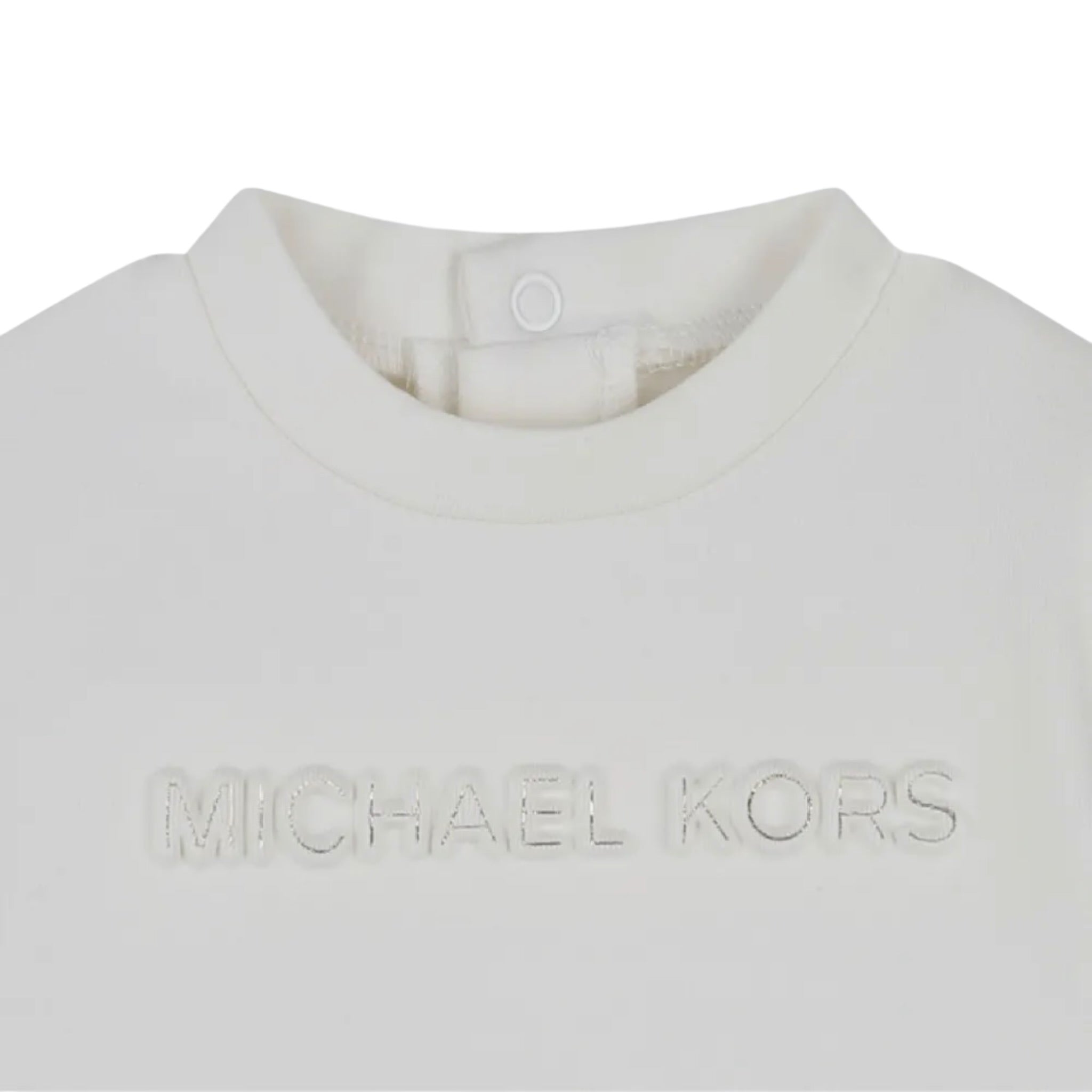 Michael Kors Abito tinta unita con Logo Bianco per Neonata R30509 BIANCO MICHAEL KORS 