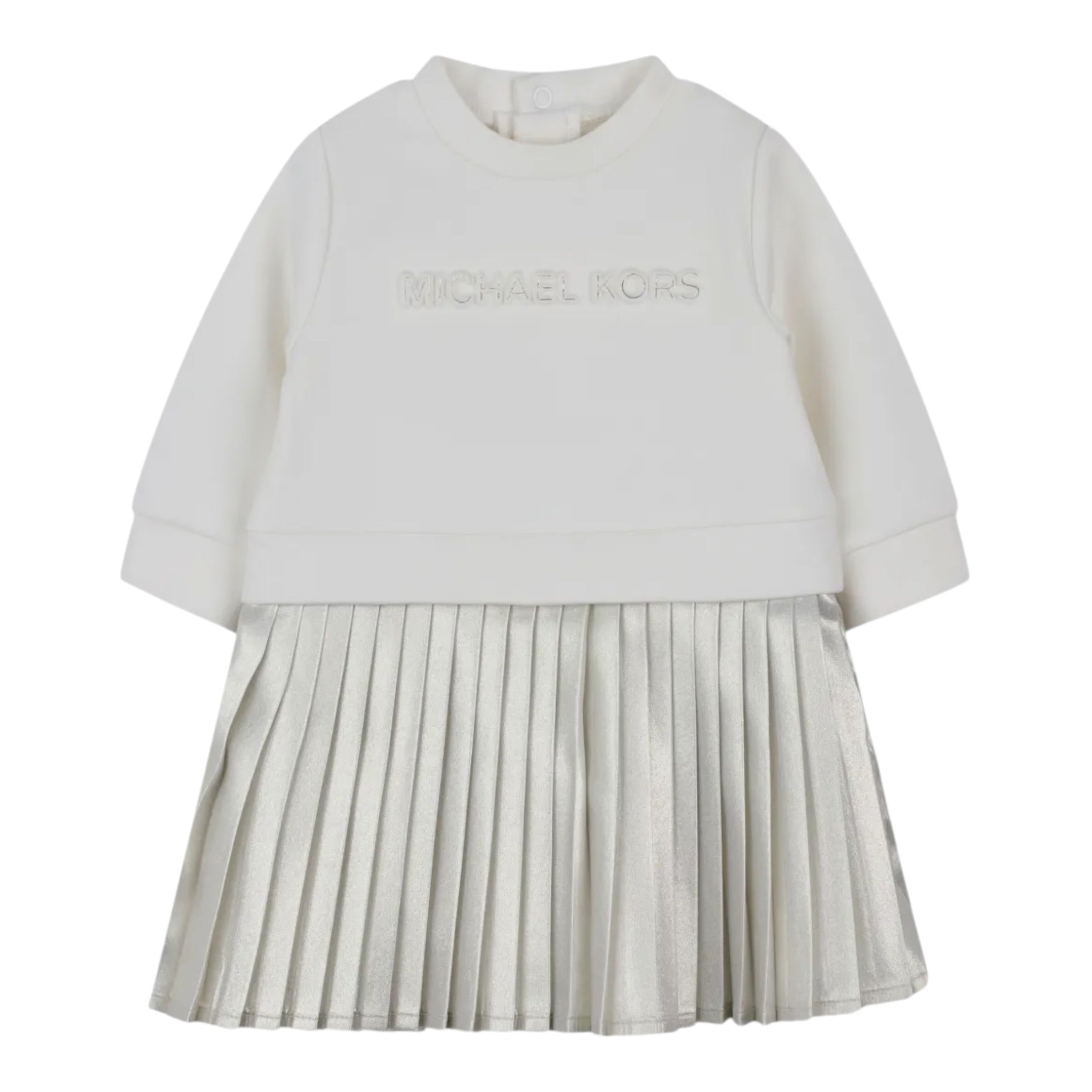Michael Kors Abito tinta unita con Logo Bianco per Neonata R30509 BIANCO MICHAEL KORS 