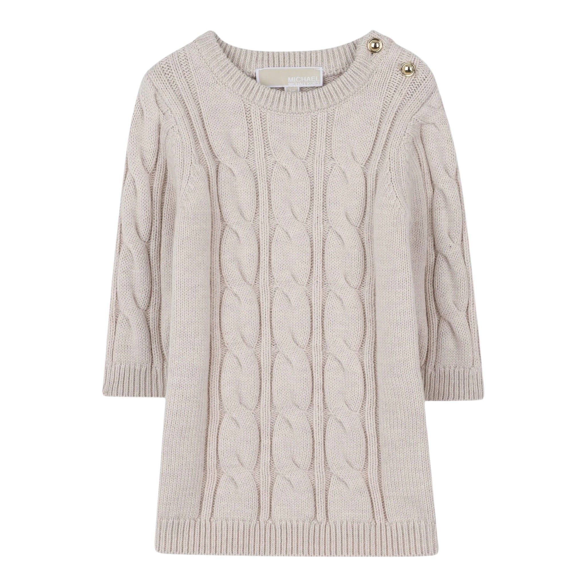 Michael Kors Abito Manica Lunga tinta unita Beige per Neonata R30512N BEIGE MICHAEL KORS 