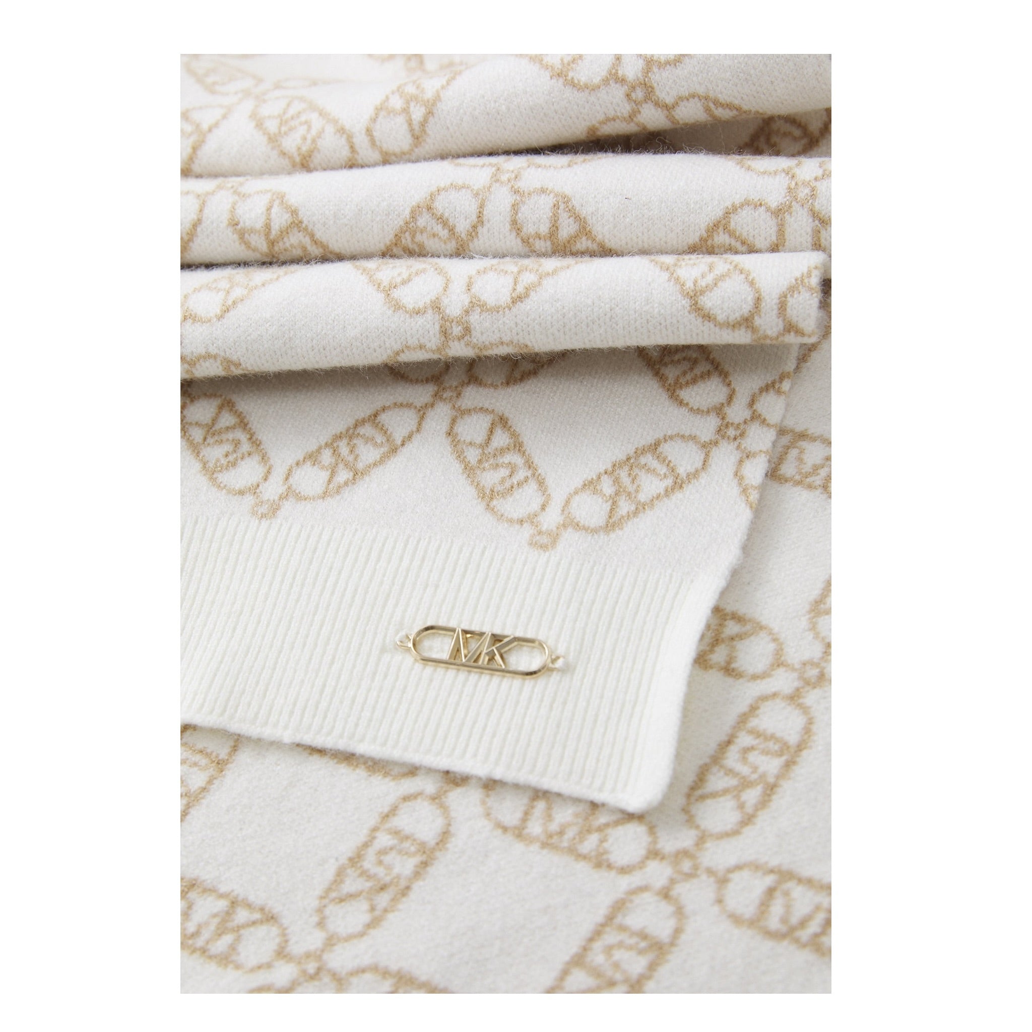 Michael Kors Sciarpa tinta unita con Loghi Panna per Bambina R30536 PANNA MICHAEL KORS 