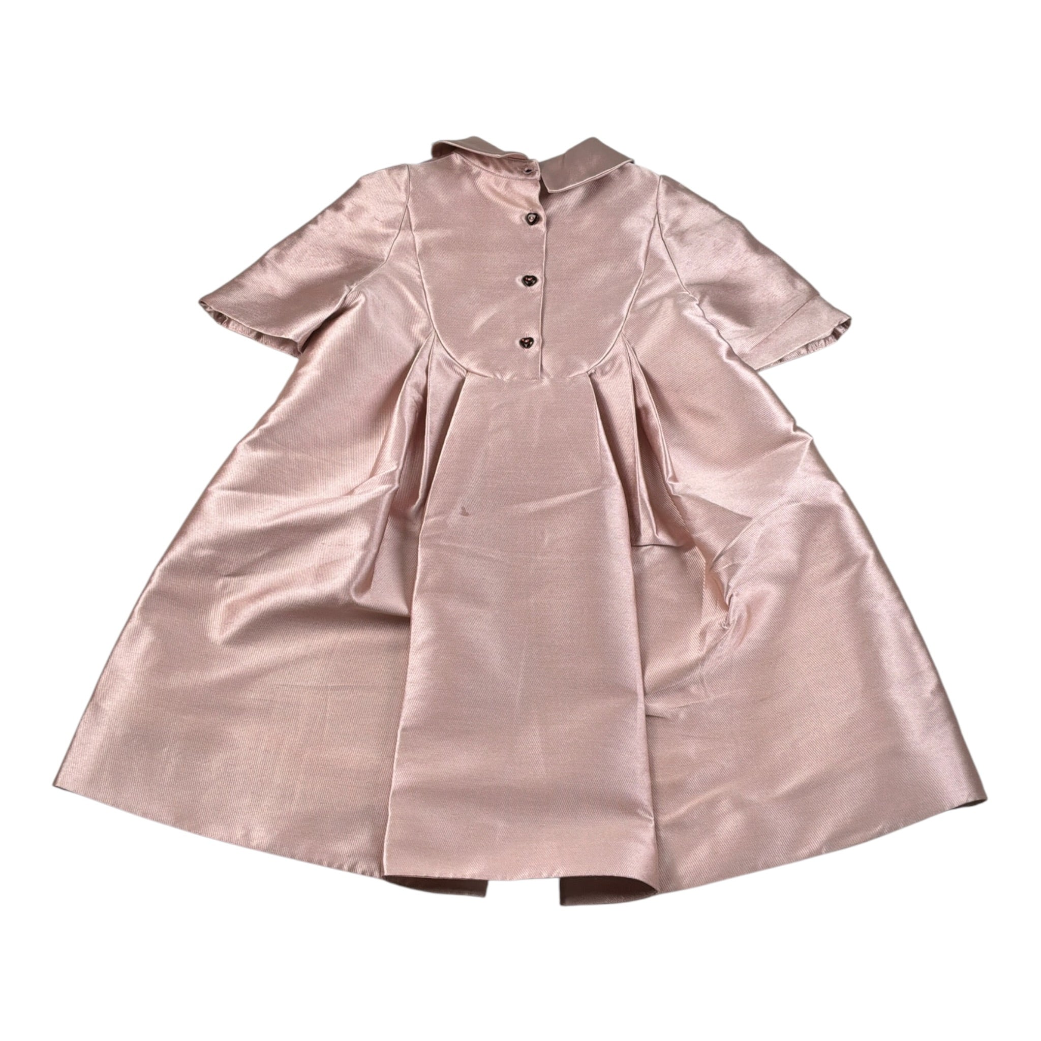 Mimisol Abito tinta unita Mezza Manica con Colletto Rosa per Bambina MFAB664 ROSA MIMISOL 