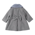 Mini Banda Cappotto tinta unita con Colletto Grigio per Bambina 0F380 GRIGIO MINI BANDA 