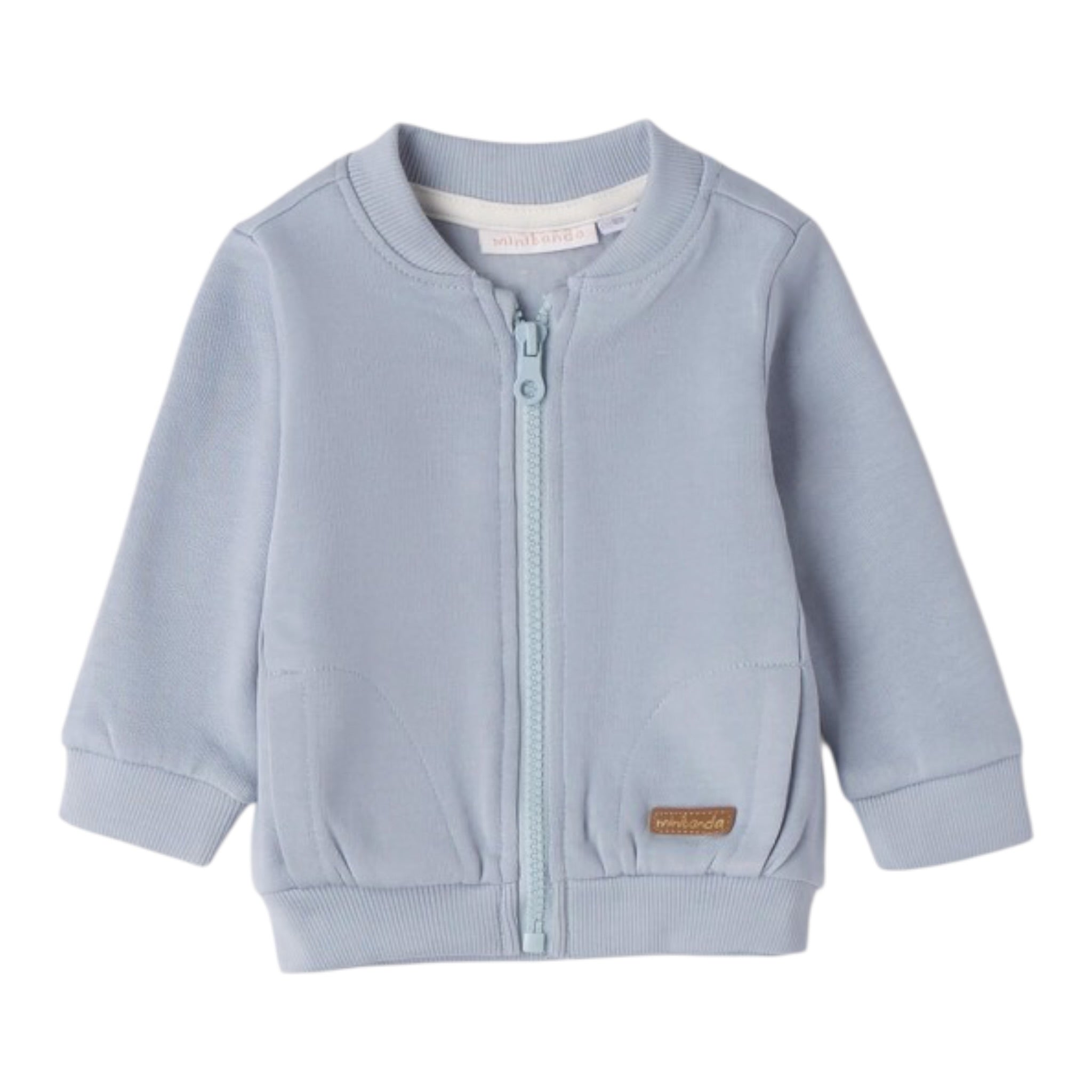 Mini Banda Felpa tinta unita con Zip Azzurro per Neonato 3F609 AZZURRO MINI BANDA 