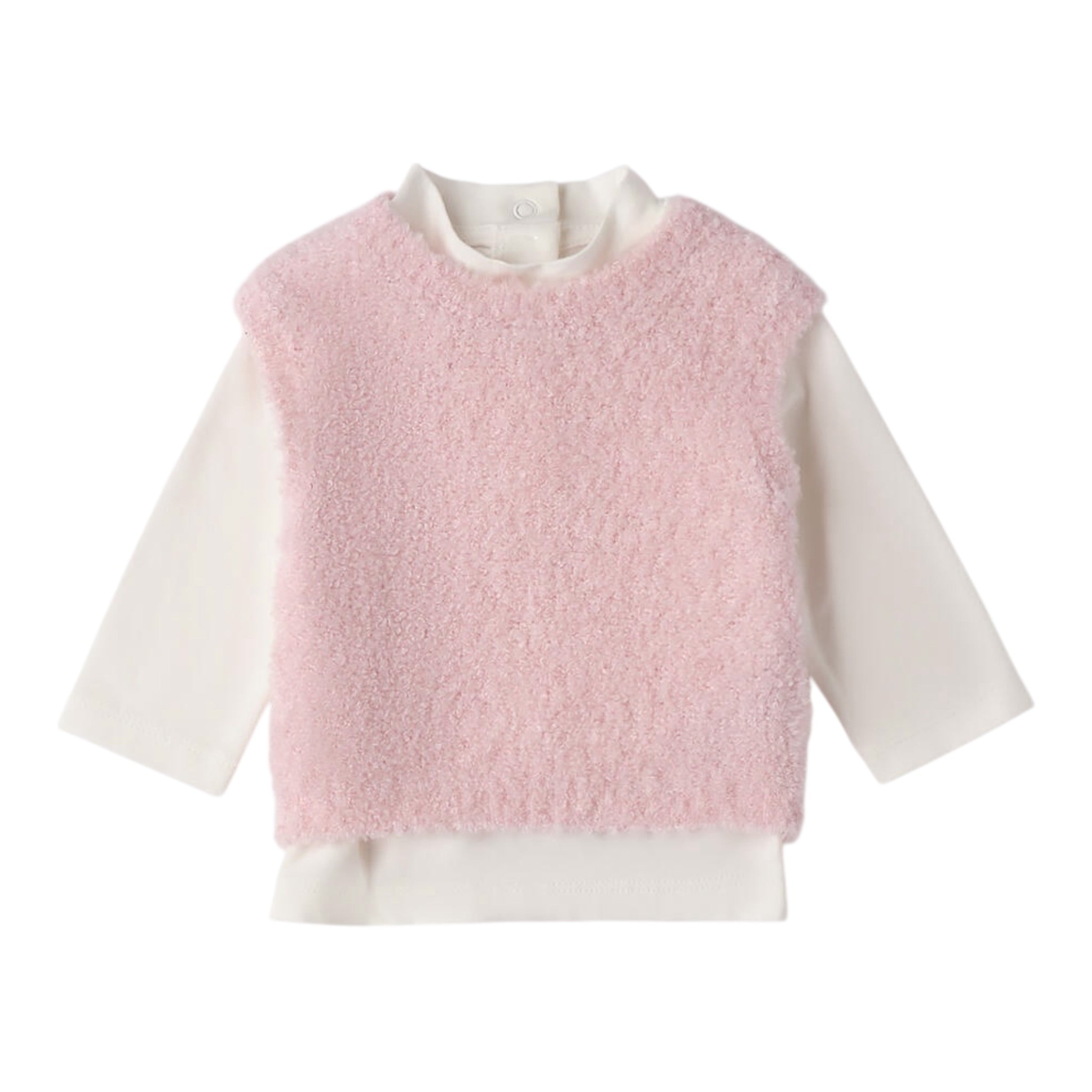 Mini Banda Completo 2Pz Gilet-Shirt Bicolore Bianco/Rosa per Neonata F777 BIANCO/ROSA MINI BANDA 