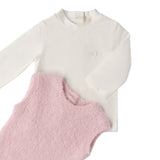 Mini Banda Completo 2Pz Gilet-Shirt Bicolore Bianco/Rosa per Neonata F777 BIANCO/ROSA MINI BANDA 