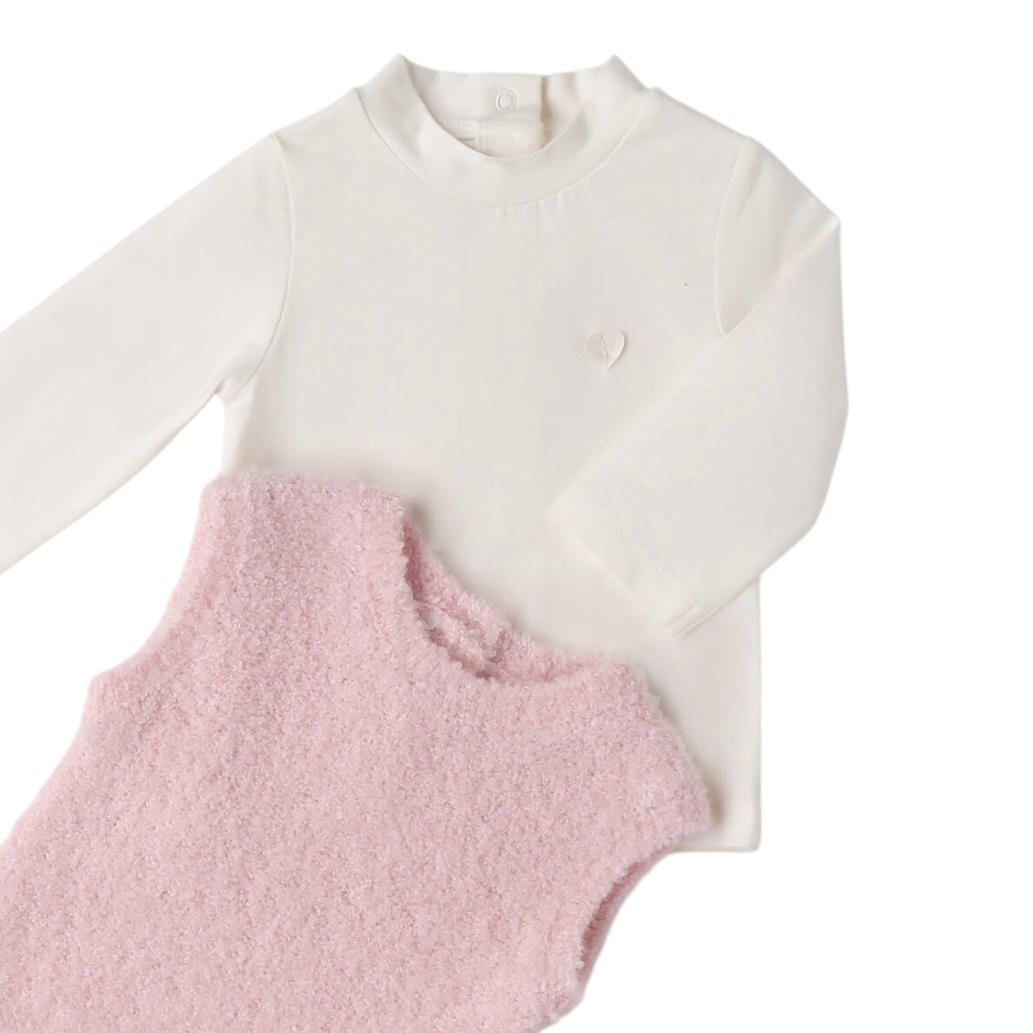 Mini Banda Completo 2Pz Gilet-Shirt Bicolore Bianco/Rosa per Neonata F777 BIANCO/ROSA MINI BANDA 