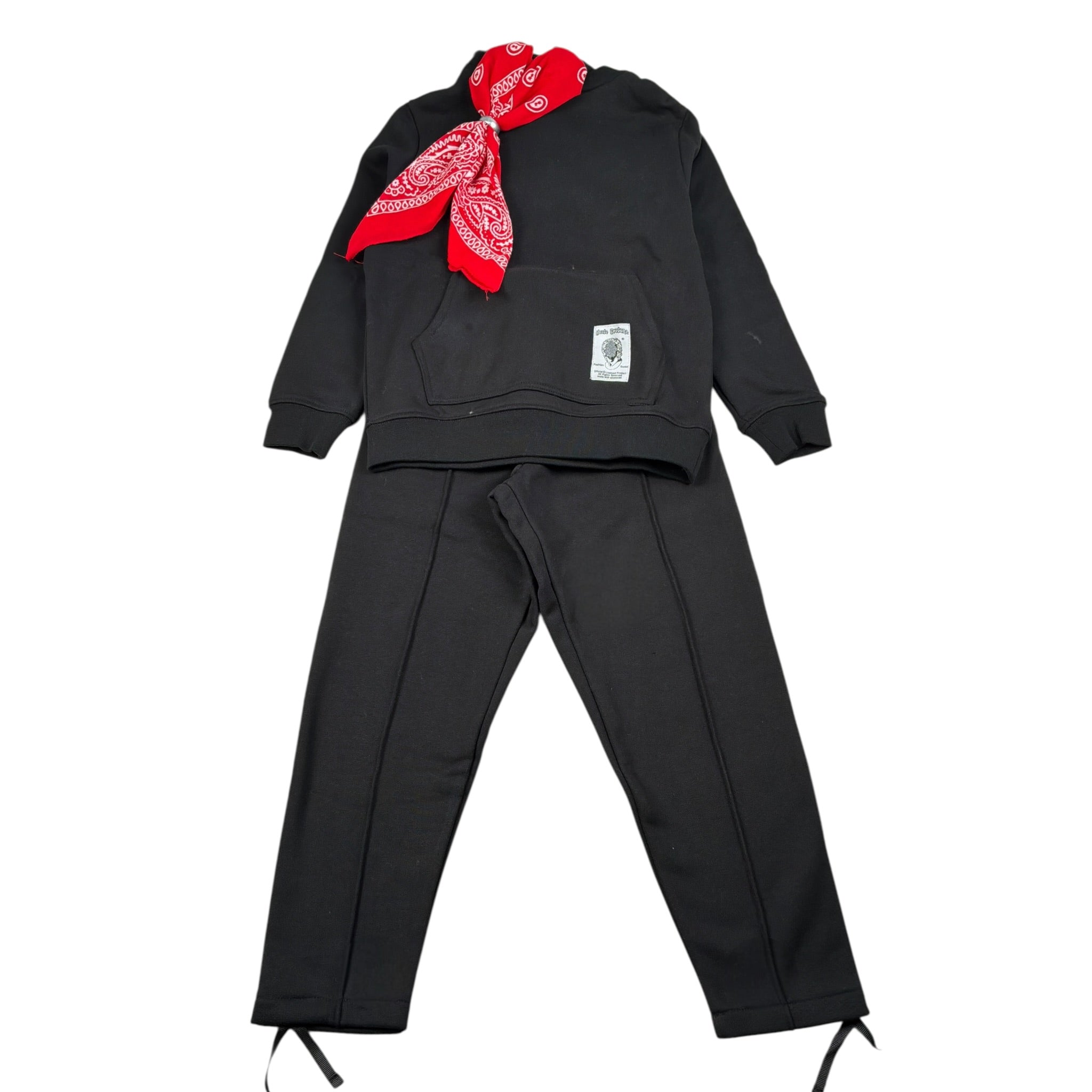 Minimal Completo 2 Pezzi Felpa-Pantalone tinta unita Nero per Bambina M0021 NERO MINIMAL 