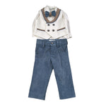 Minu' Completo Cerimonia 4Pz Camicia-Papillon-Gilet-Pantalone Bianco per Neonato M3942L4 BIANCO MINU' 