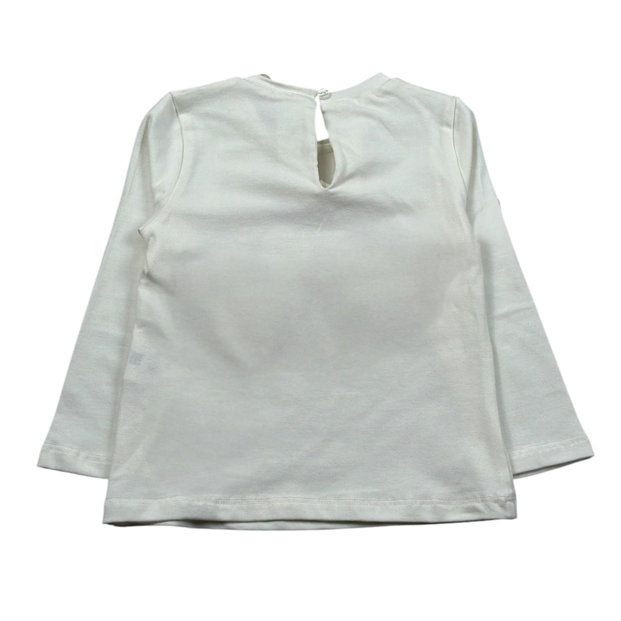 Miss Grant Shirt Girocollo tinta unita con Stampa Panna per Neonata MG1121 PANNA MISS GRANT 