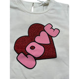 Miss Grant Shirt Girocollo tinta unita con Stampa Panna per Neonata MG1121 PANNA MISS GRANT 