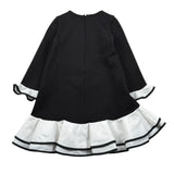Miss Grant Abito Manica Lunga tinta unita Nero per Bambina MG1125 NERO MISS GRANT 