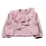 Miss Grant Felpa tinta unita con Rouches Rosa per Bambina MG1367 ROSA MISS GRANT 