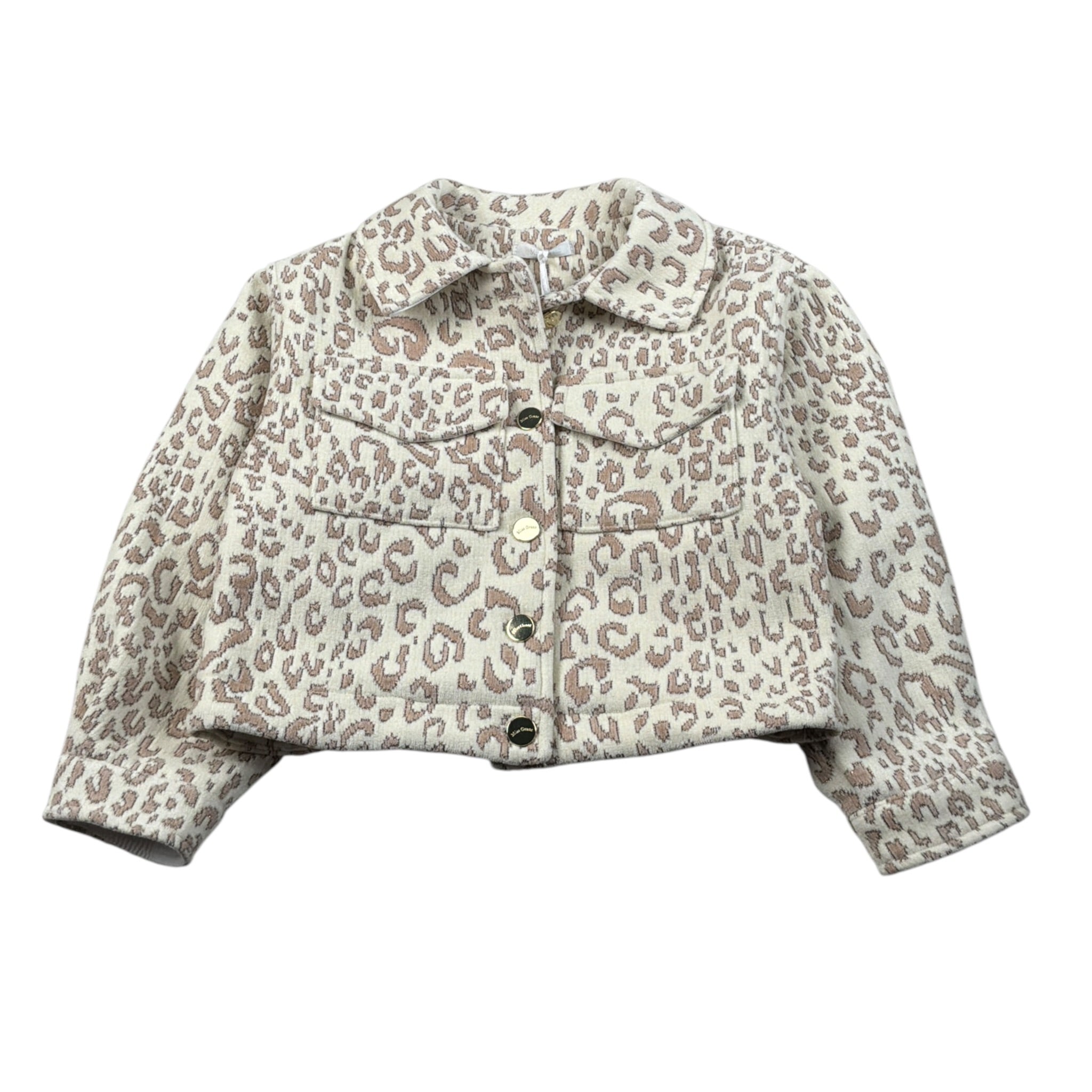 Miss Grant Cappotto tinta unita Fantasia Maculata Panna per Bambina MG1387J PANNA MISS GRANT 