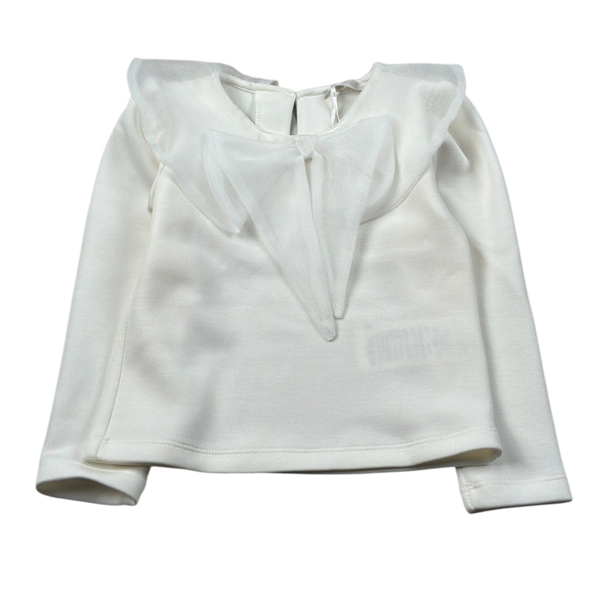 Miss Grant Shirt tinta unita con Colletto Tulle Panna per Neonata MG1433NX PANNA MISS GRANT 