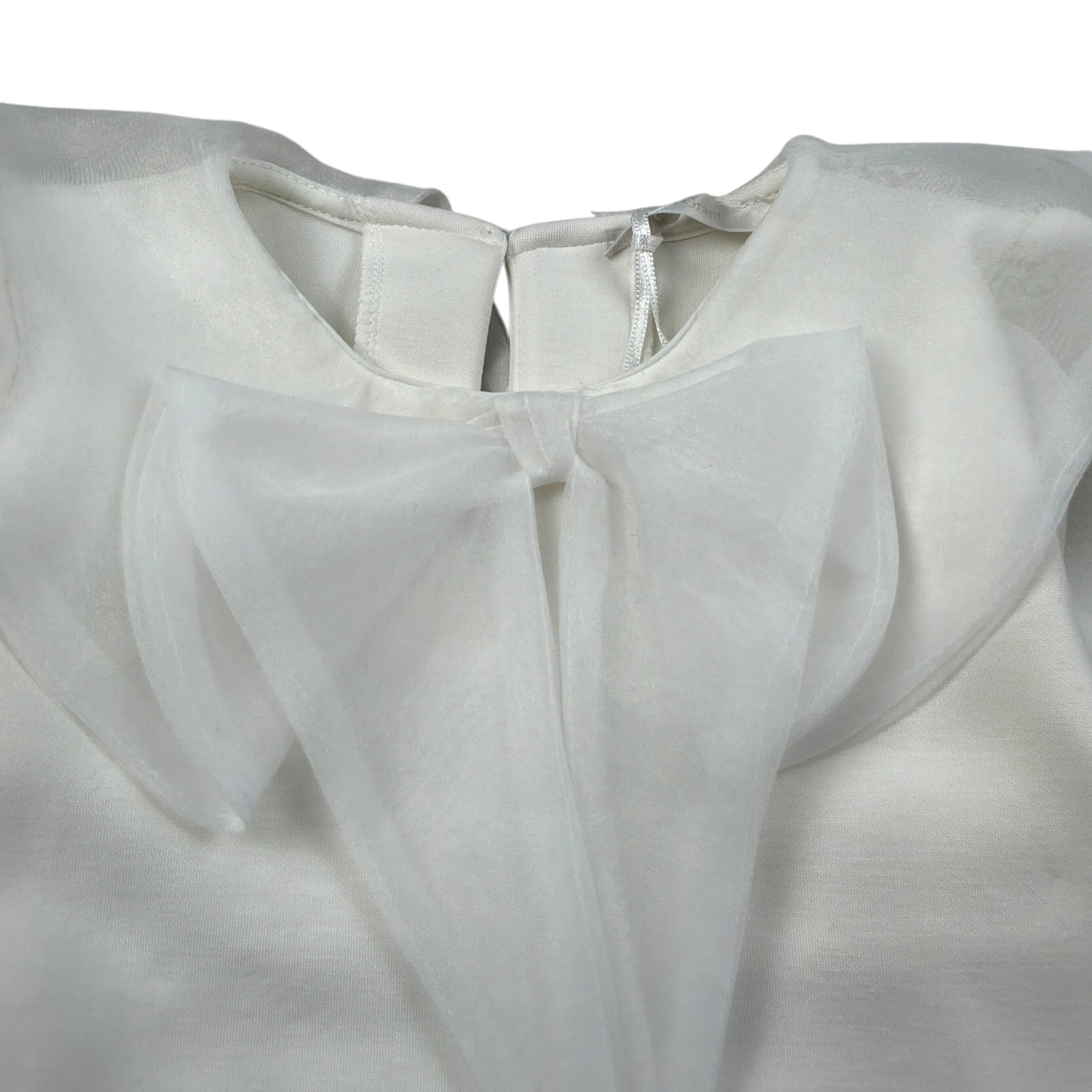 Miss Grant Shirt tinta unita con Colletto Tulle Panna per Neonata MG1433NX PANNA MISS GRANT 