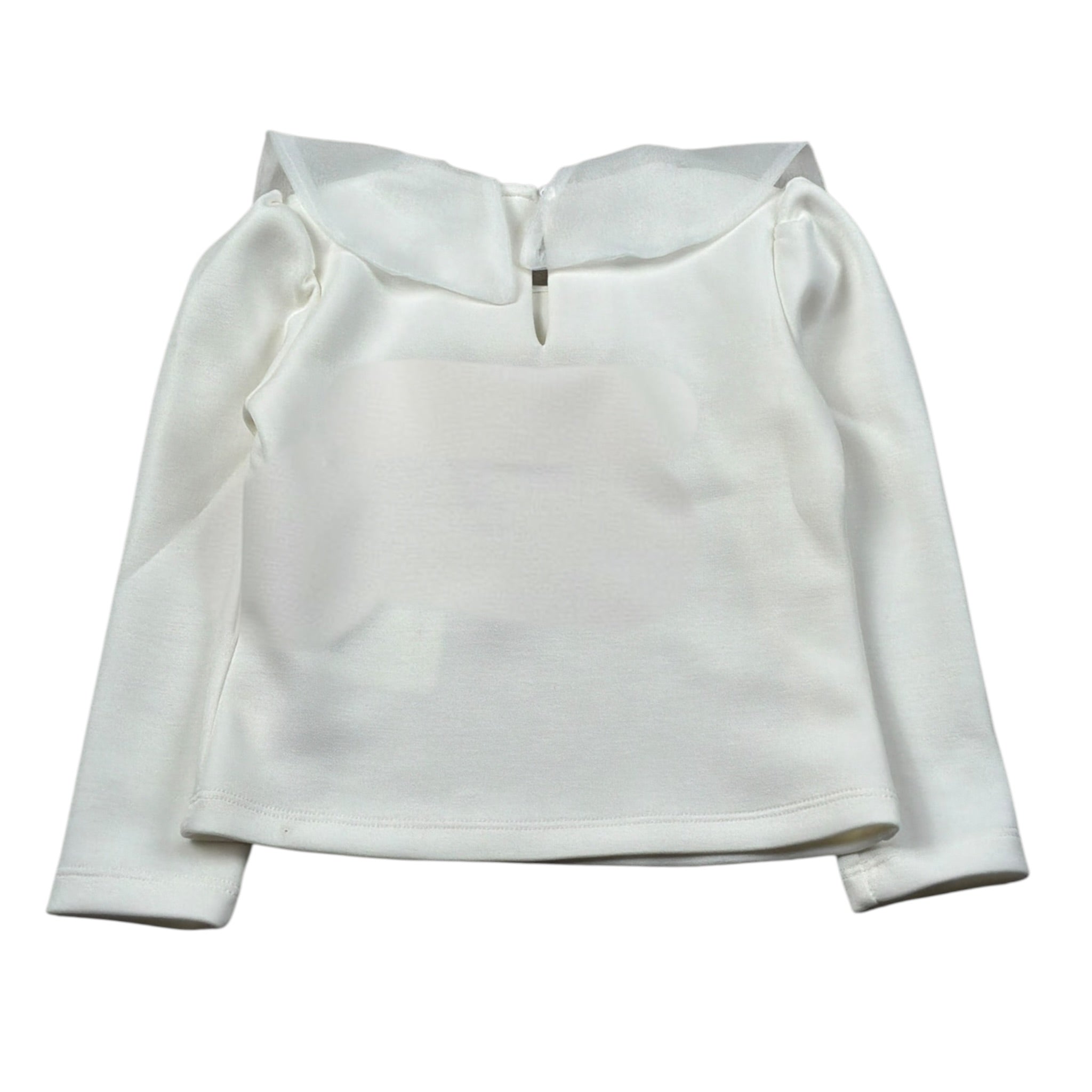 Miss Grant Shirt tinta unita con Colletto Tulle Panna per Bambina MG1433X PANNA MISS GRANT 