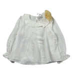 Miss Grant Camicia Manica Lunga tinta unita Bianco per Bambina MG1476J BIANCO MISS GRANT 