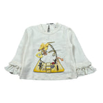 Miss Grant Shirt Girocollo tinta unita con Stampa Bianco per Neonata MG1501NXX BIANCO MISS GRANT 