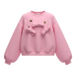 Miss Grant Felpa Girocollo tinta unita con Applicazioni Rosa per Bambina MG1510XJ ROSA MISS GRANT 
