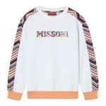 Missoni Felpa Chiusa Girocollo tinta unita con Stampa Bianco per Bambina MV4P40 BIANCO MISSONI 