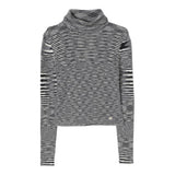 Missoni Maglia Bicolore con Fantasia A Righe E Collo Alto Bianco/Nero per Bambina MV9A20 BIANCO/NERO MISSONI 