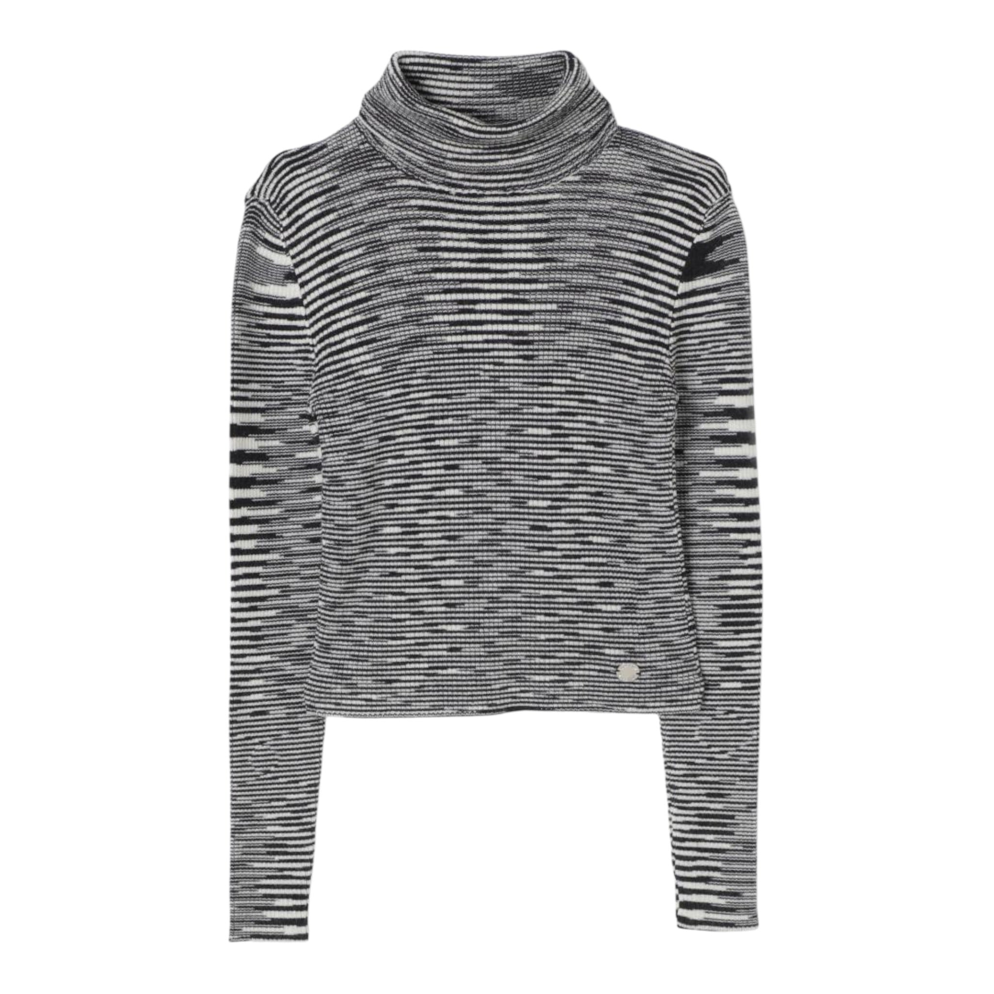 Missoni Maglia Bicolore con Fantasia A Righe E Collo Alto Bianco/Nero per Bambina MV9A20 BIANCO/NERO MISSONI 