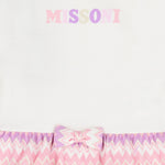 Missoni Abito Bicolore con Fantasia E Logo Bianco per Neonata MX1020 BIANCO MISSONI 