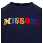Missoni Felpa tinta unita con Logo Blu per Bambino MX4P20 BLU MISSONI 