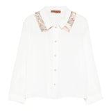 Missoni Camicia tinta unita con Paillettes Bianco per Bambina MX5A50 BIANCO MISSONI 