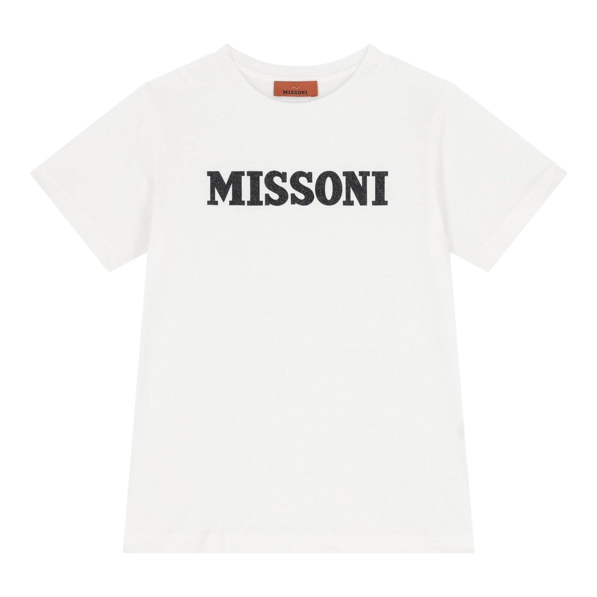 Missoni T-Shirt tinta unita con Stampa Bianco per Bambina MX8A31 BIANCO MISSONI 