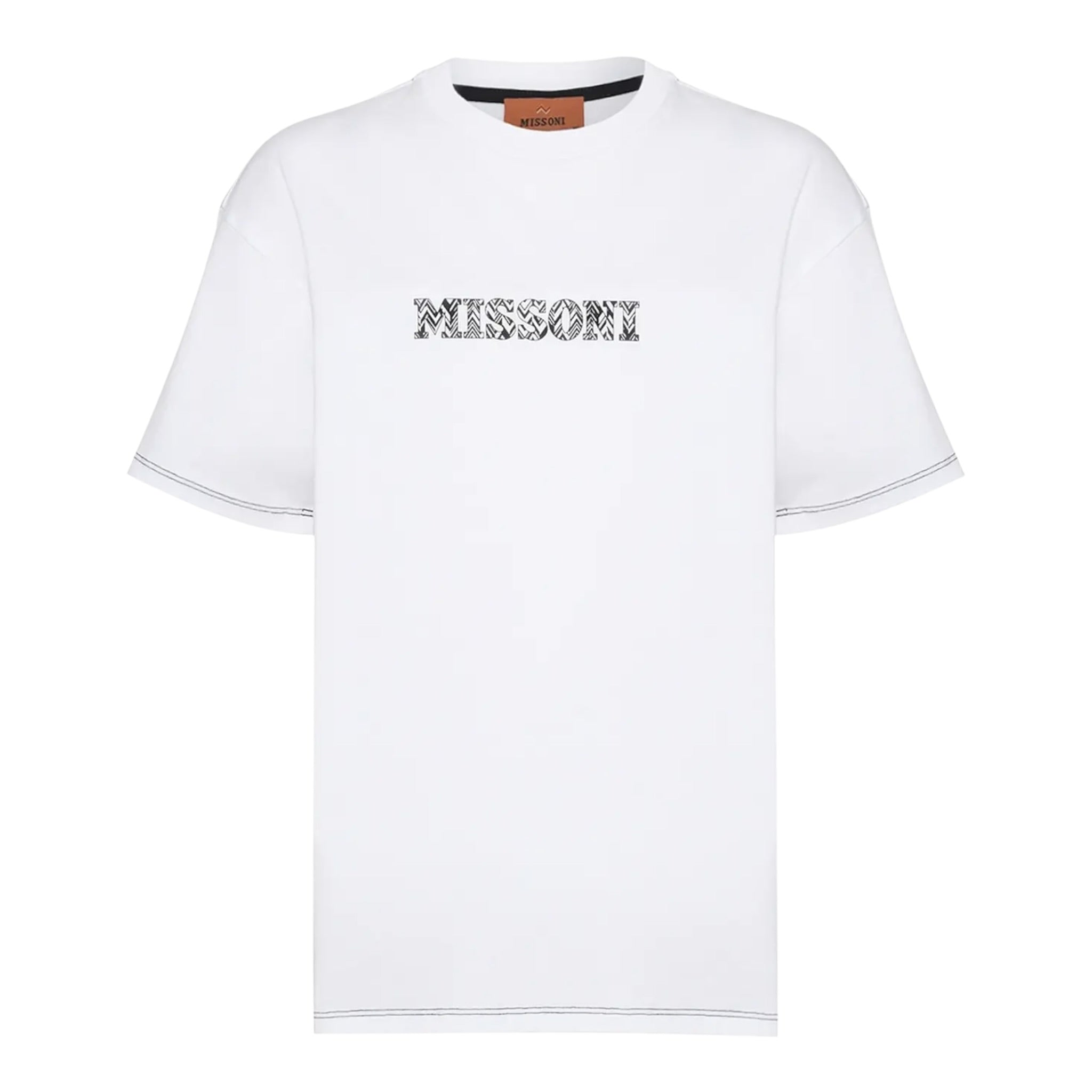 Missoni T-Shirt tinta unita con Stampa Bianco per Bambino MX8P91 BIANCO MISSONI 