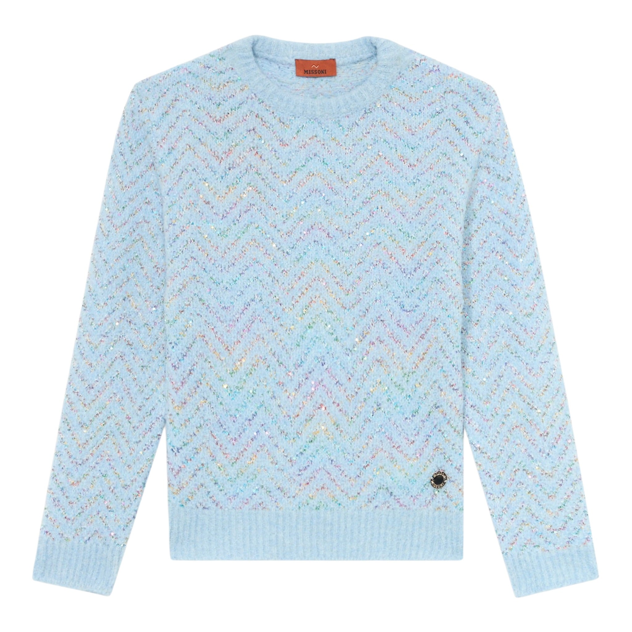 Missoni Maglia tinta unita con Paillettes Azzurro per Bambina MX9A40 AZZURRO MISSONI 