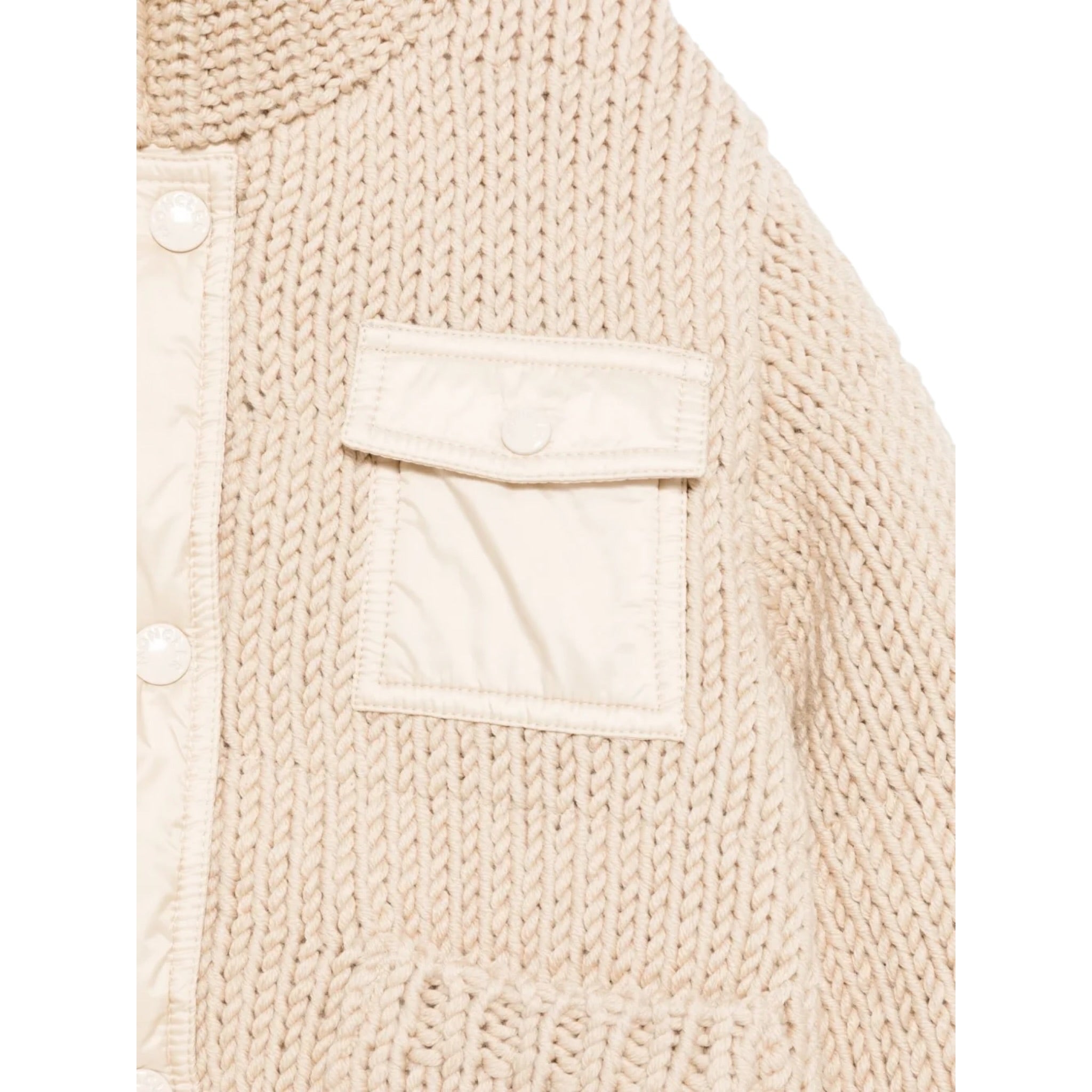 Moncler Giubbino tinta unita In Maglia con Zip Beige per Bambino J2954 BEIGE MONCLER 