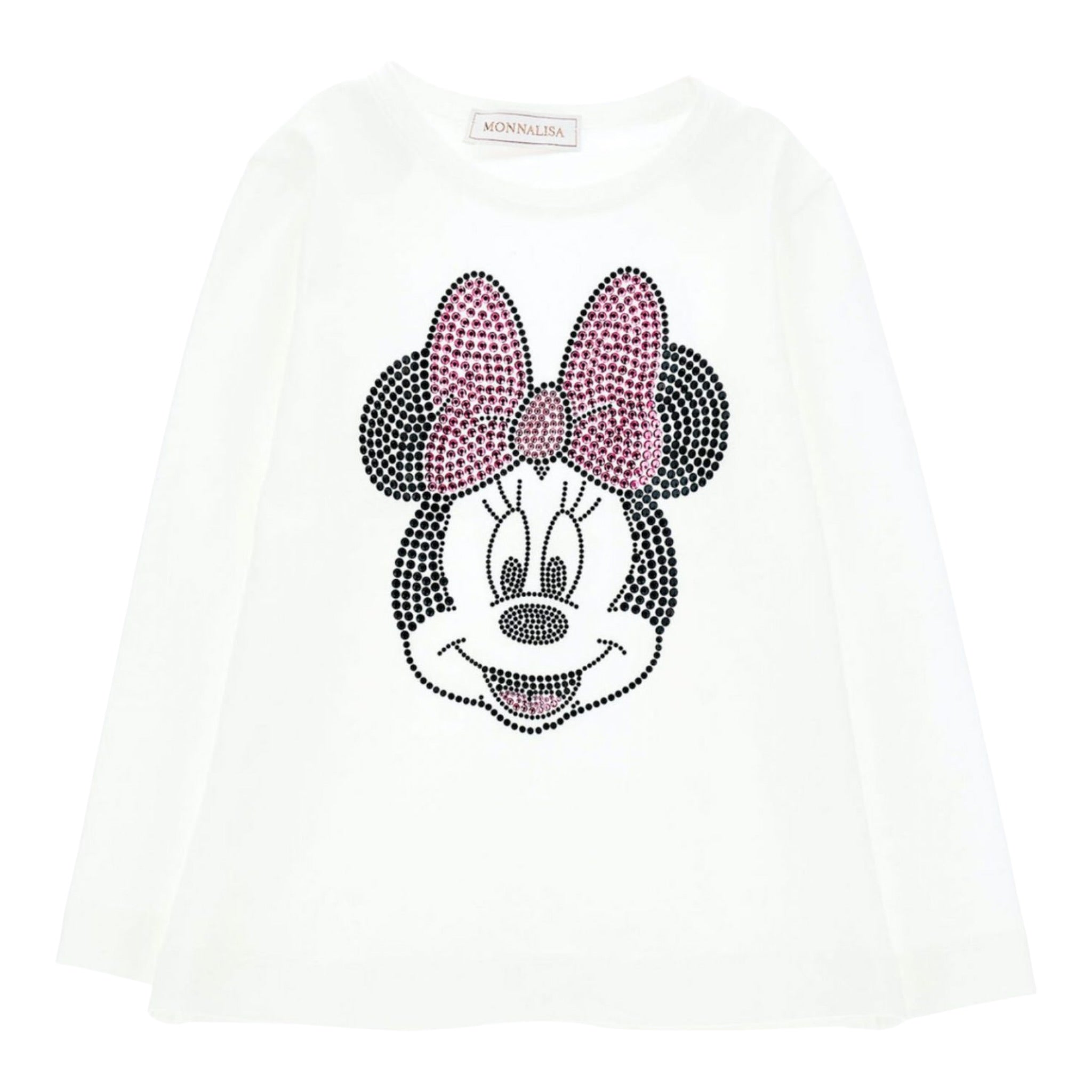 Monnalisa Shirt tinta unita con Stampa Bianco per Bambina 110639 BIANCO MONNALISA 