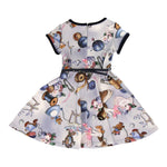 Monnalisa Abito Mezza Manica tinta unita con Stampe Azzurro per Bambina 112911 AZZURRO MONNALISA 