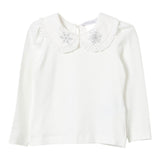 Monnalisa Shirt tinta unita con Colletto Panna per Neonata 11D627 PANNA MONNALISA 