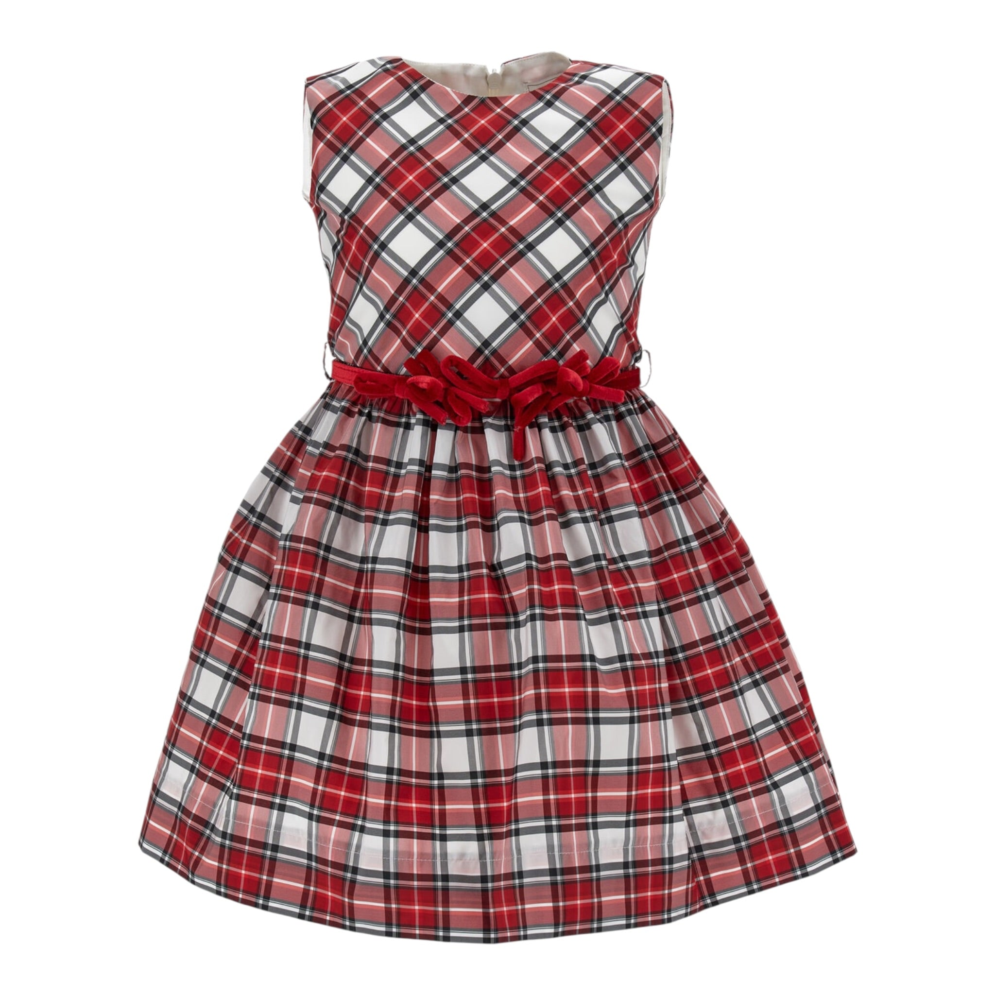 Monnalisa Abito Giromanica Bicolore Bianco/Rosso per Bambina 11D921 BIANCO/ROSSO MONNALISA 
