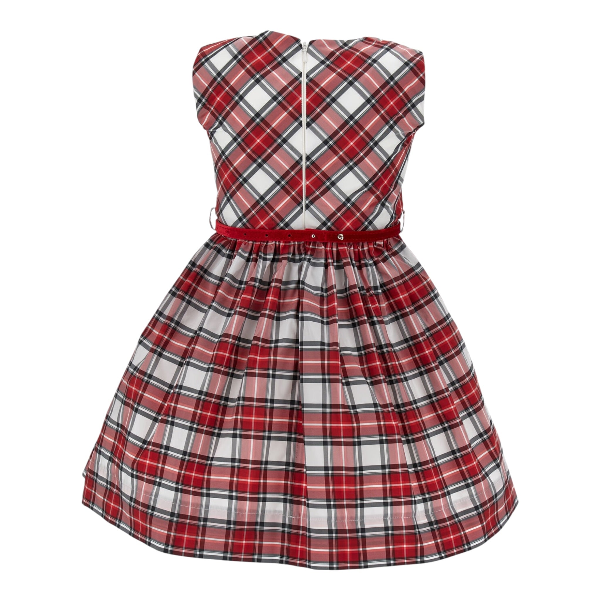 Monnalisa Abito Giromanica Bicolore Bianco/Rosso per Bambina 11D921 BIANCO/ROSSO MONNALISA 