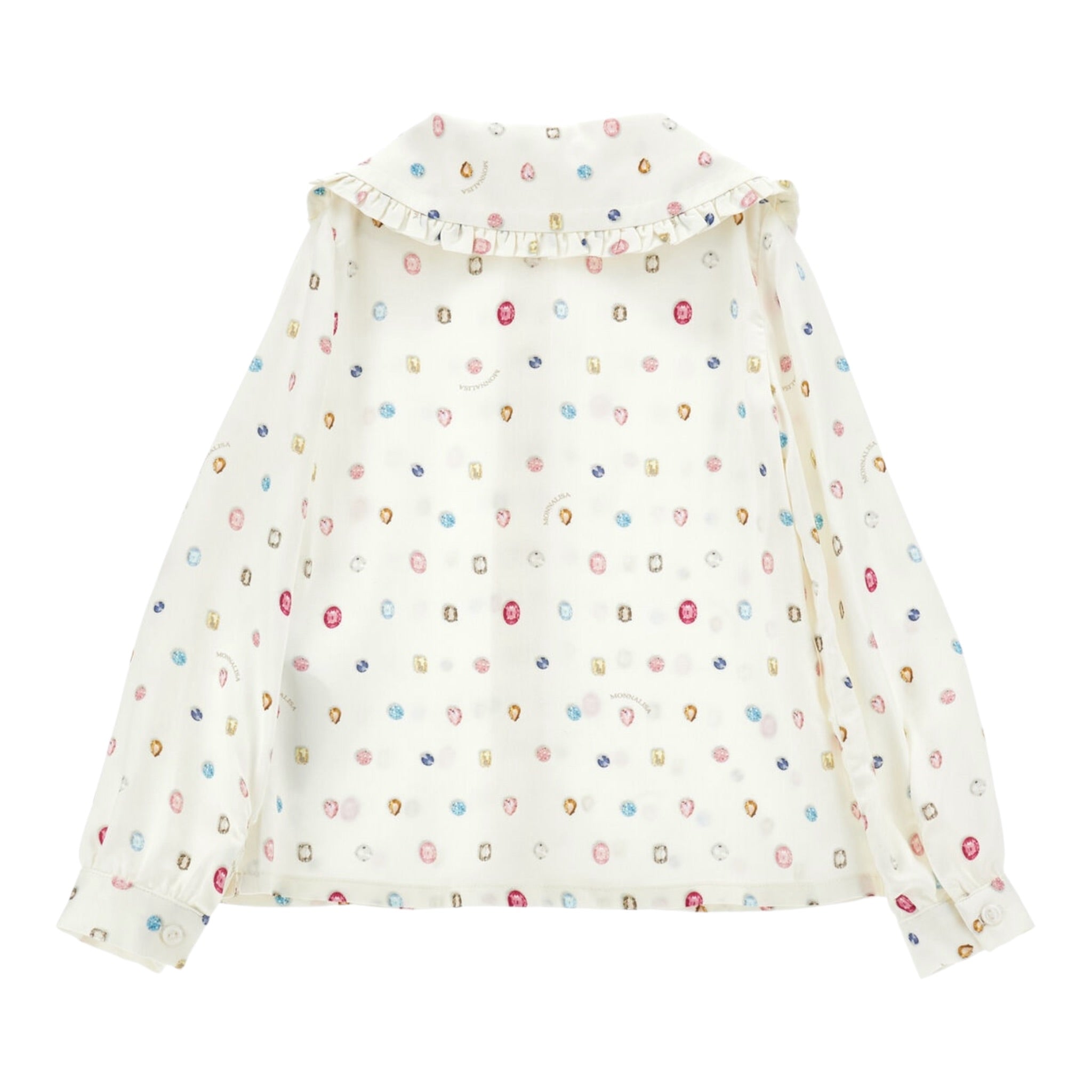 Monnalisa Camicia Manica Lunga tinta unita Panna per Bambina 11F302 PANNA MONNALISA 