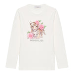 Monnalisa Shirt tinta unita con Stampa Bianco per Bambina 11F627 BIANCO MONNALISA 