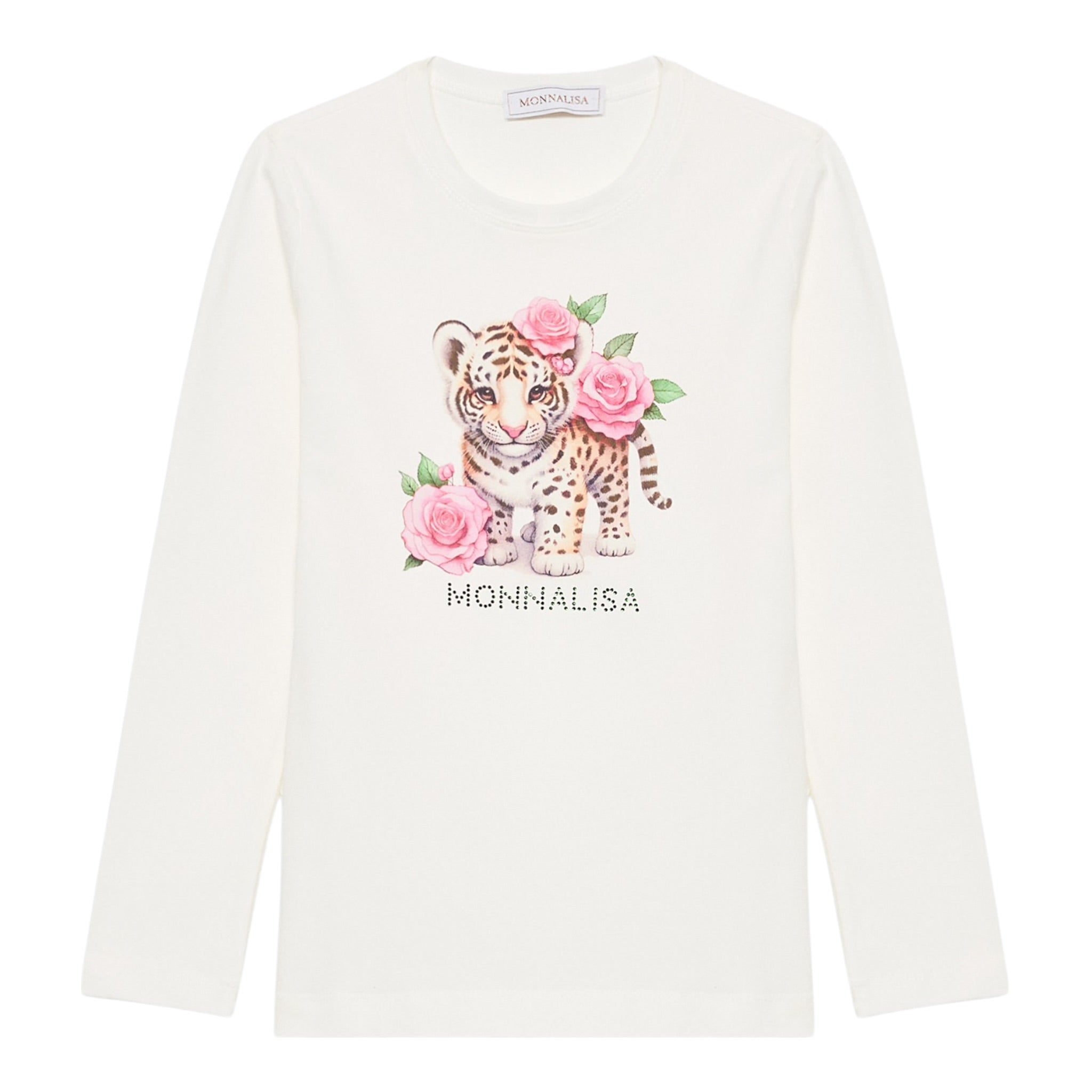 Monnalisa Shirt tinta unita con Stampa Bianco per Bambina 11F627 BIANCO MONNALISA 
