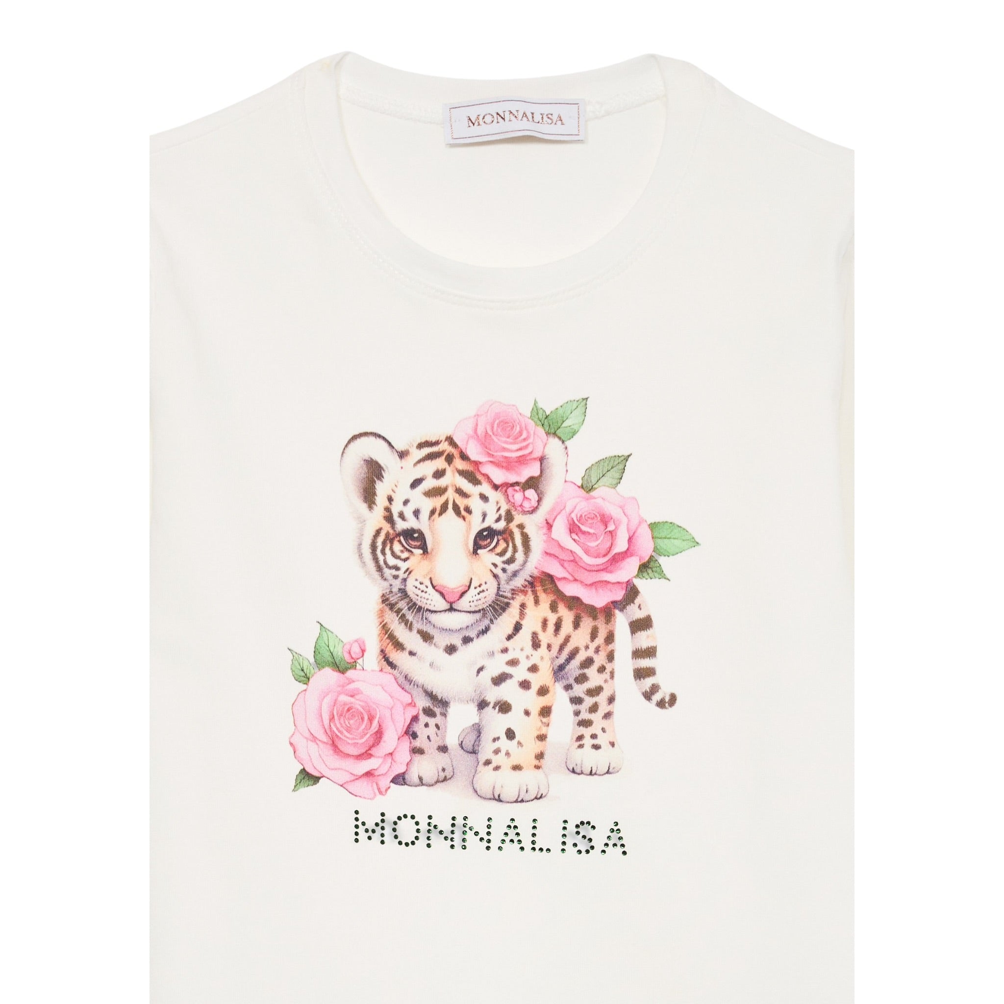 Monnalisa Shirt tinta unita con Stampa Bianco per Bambina 11F627 BIANCO MONNALISA 