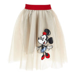 Monnalisa Gonna tinta unita In Tulle con Topolina Beige per Bambina 11F701 BEIGE MONNALISA 