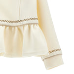 Monnalisa Felpa con Zip tinta unita Panna per Bambina 11F809 PANNA MONNALISA 