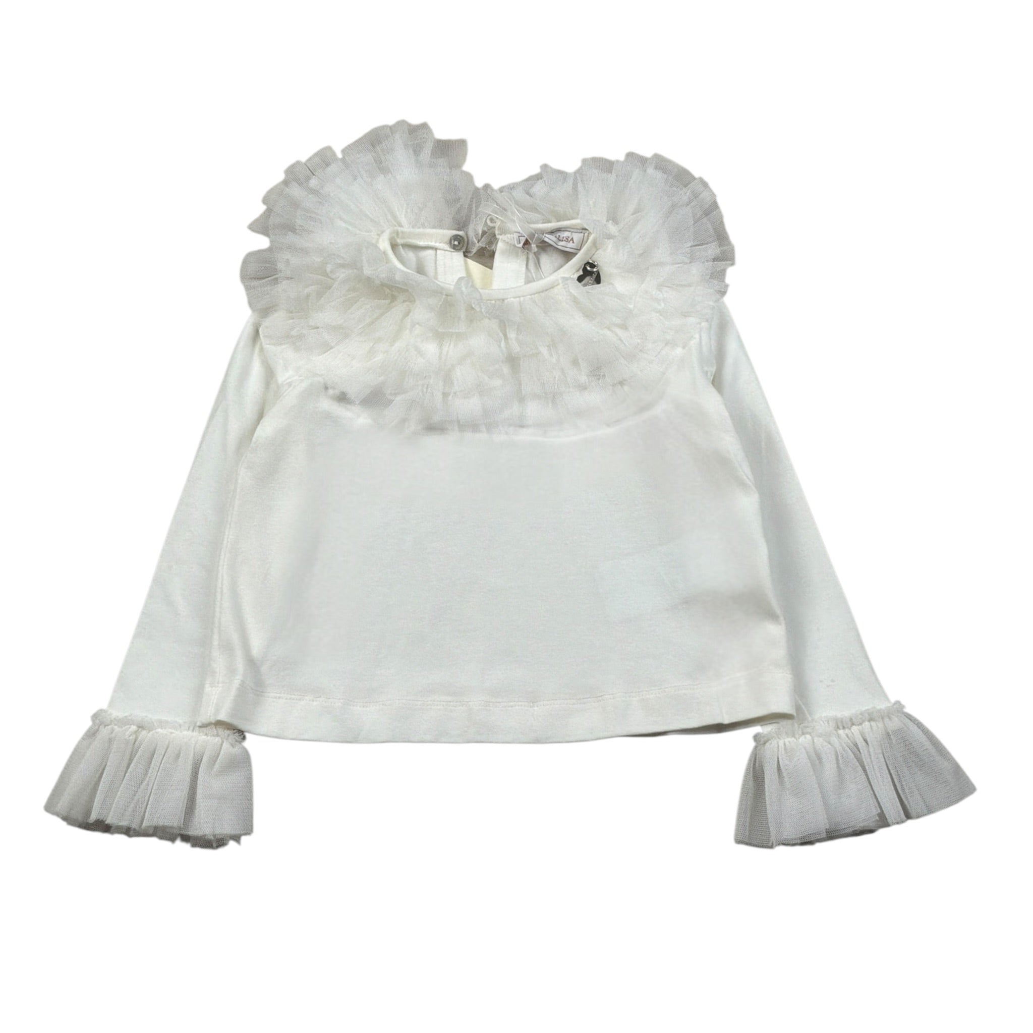 Monnalisa Shirt tinta unita con Tulle Panna per Bambina 170605J PANNA MONNALISA 