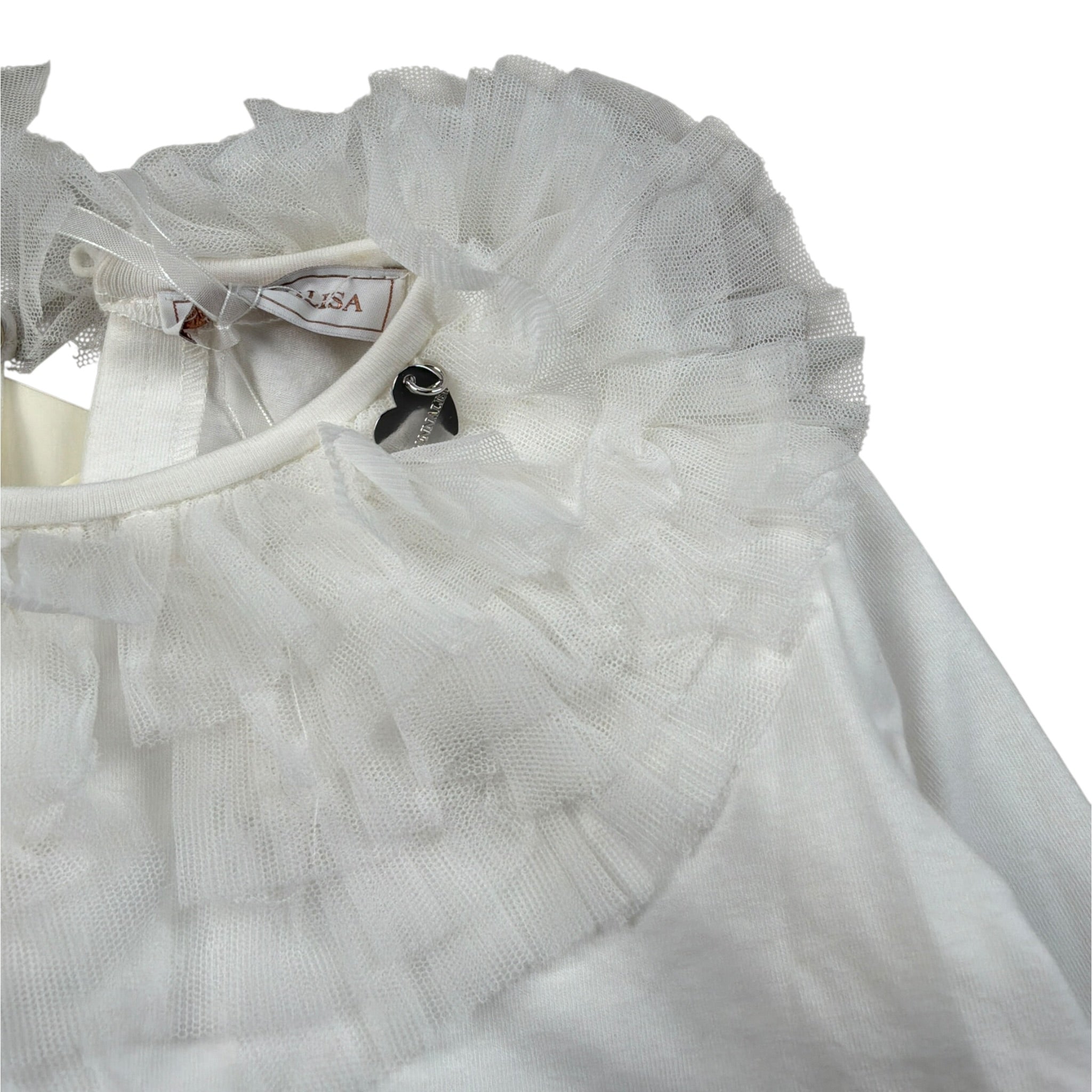 Monnalisa Shirt tinta unita con Tulle Panna per Bambina 170605J PANNA MONNALISA 