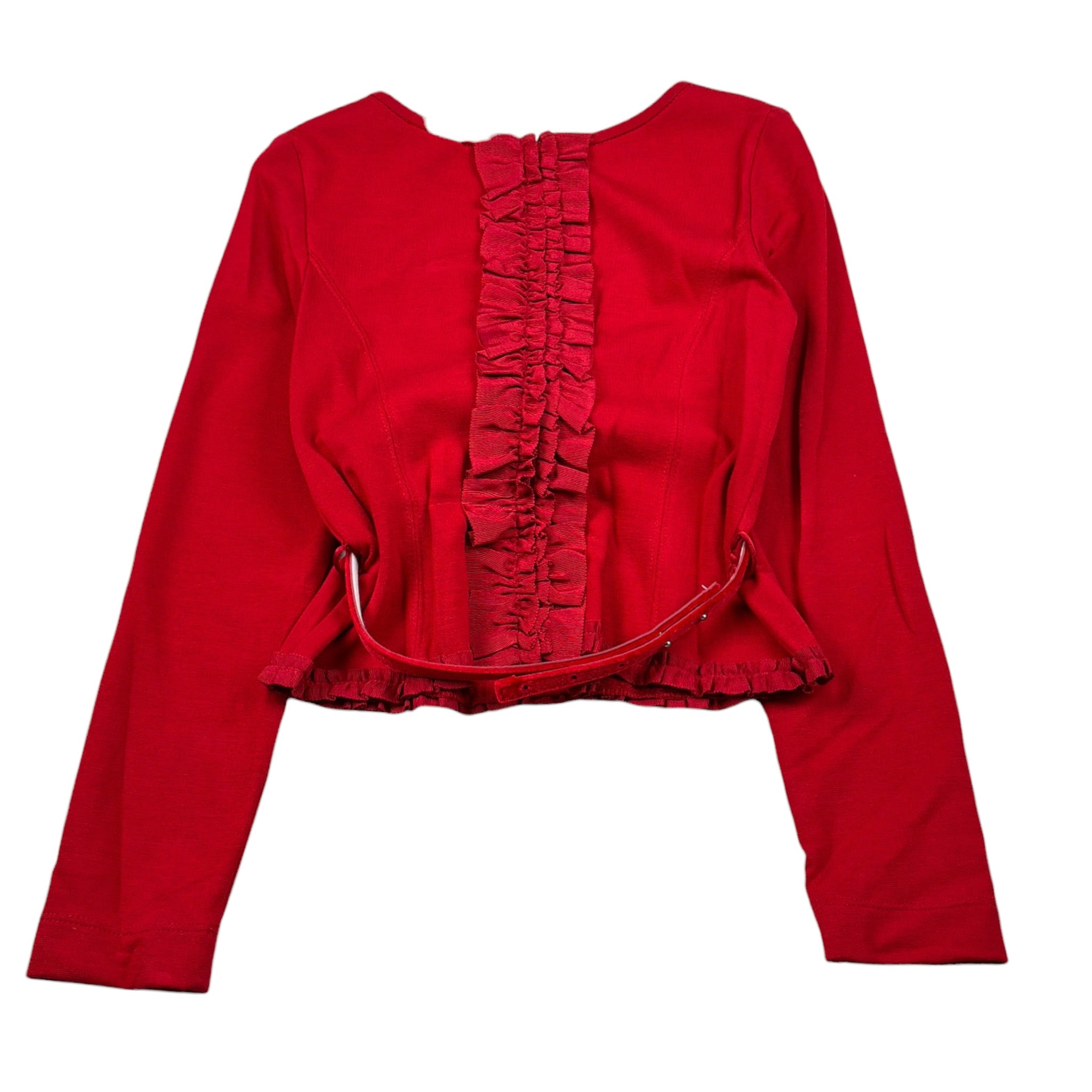 Monnalisa Shirt Girocollo tinta unita con Cinturino Rosso per Bambina 174301 ROSSO MONNALISA 