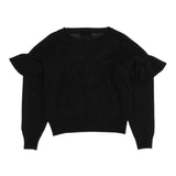 Monnalisa Maglia Girocollo tinta unita con Ricami Nero per Bambina 178602 NERO MONNALISA 